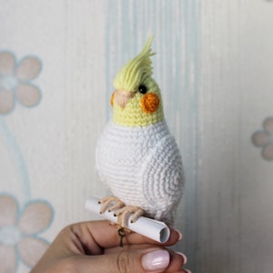 Crochet parrot DIY pattern Easy Tutorial PDF Amigurumi Cockatiel stuffed animal New Year bird Crochet Decor White bird ornament pet loss image 7