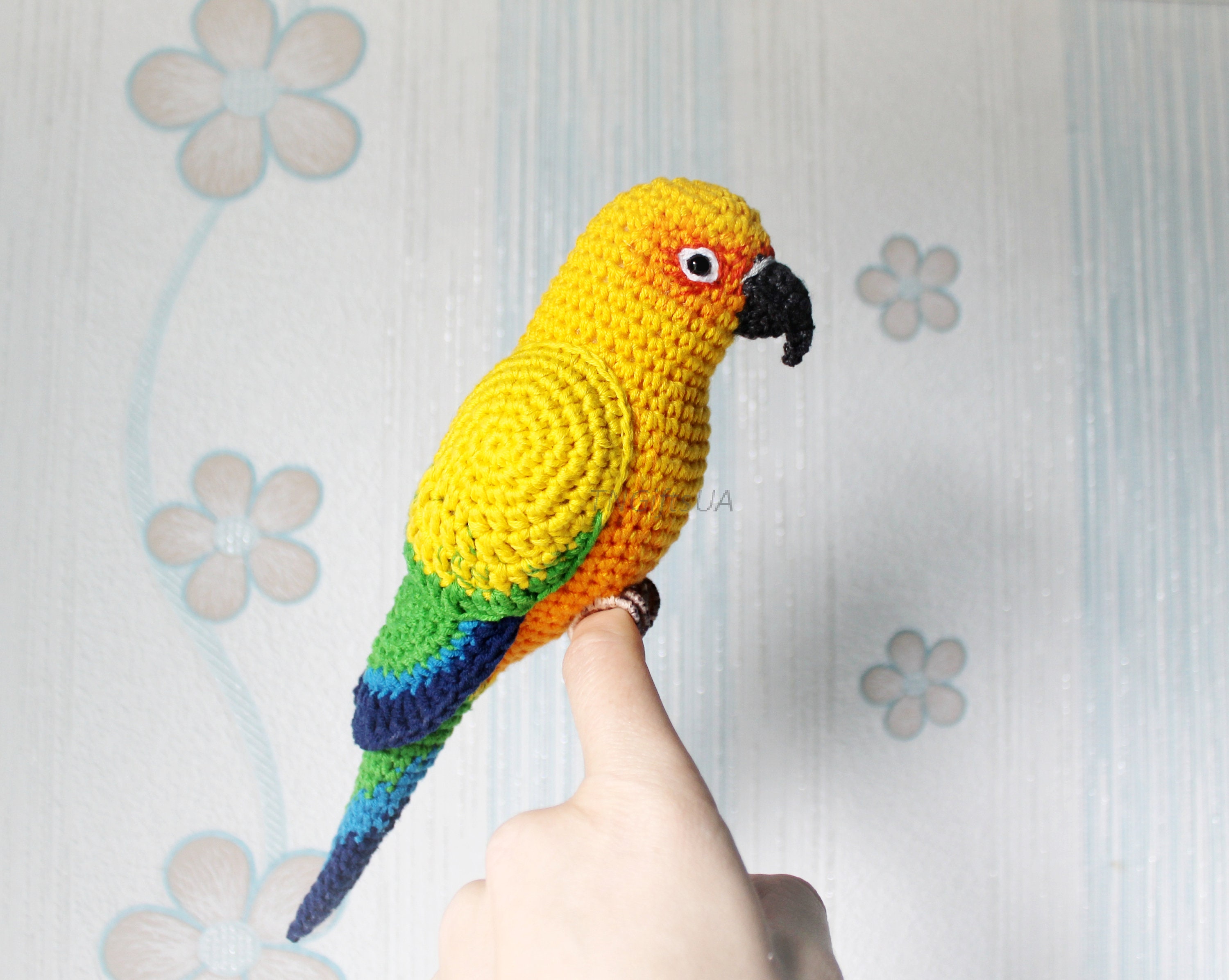 Sun Conure Figurine Crochet Parakeet Plush Toy as Gift for Etsy