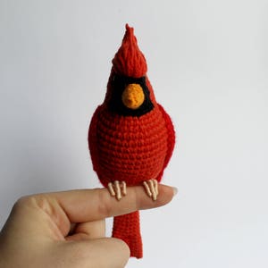 Crochet Cardinal Red bird PATTERN Tutorial PDF Christmas tree ornament DIY Realistic bird Amigurumi toy stuffed animal St.Louis Cardinals image 3