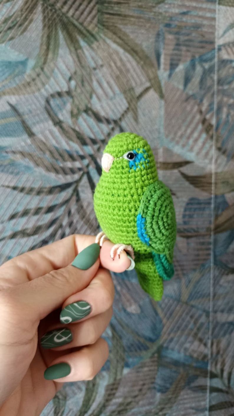 Crochet Green Parrotlet image 1