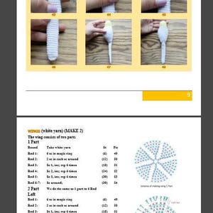 Patrón DIY de loro de ganchillo Fácil Tutorial PDF Amigurumi Cockatiel animal de peluche Pájaro de año nuevo Decoración de ganchillo Adorno de pájaro blanco pérdida de mascota imagen 4