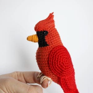 Crochet Cardinal Red bird PATTERN Tutorial PDF Christmas tree ornament DIY Realistic bird Amigurumi toy stuffed animal St.Louis Cardinals image 2