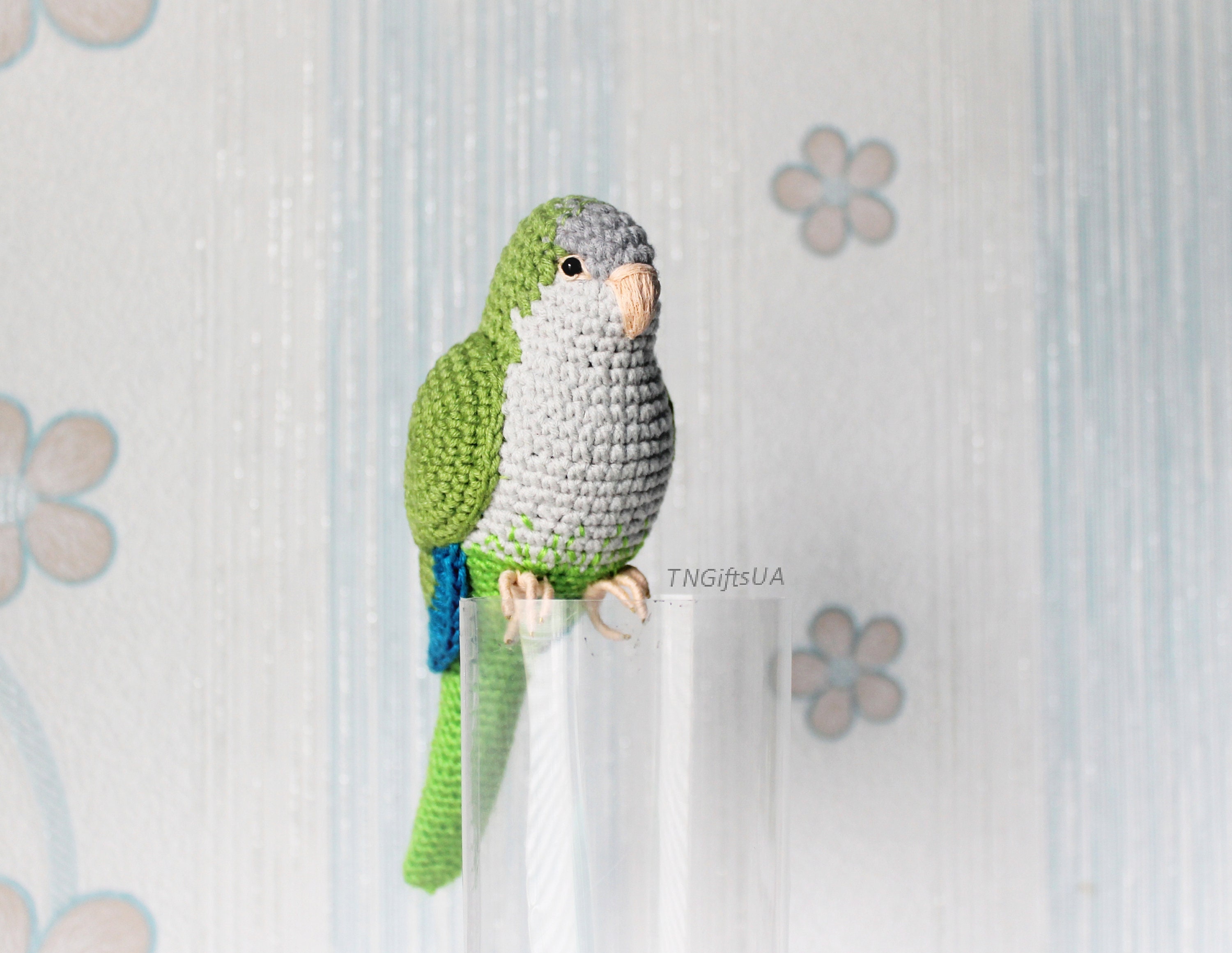 Green Quaker Crochet Monk Parakeet Bird Lovers Plushies Toy Pet