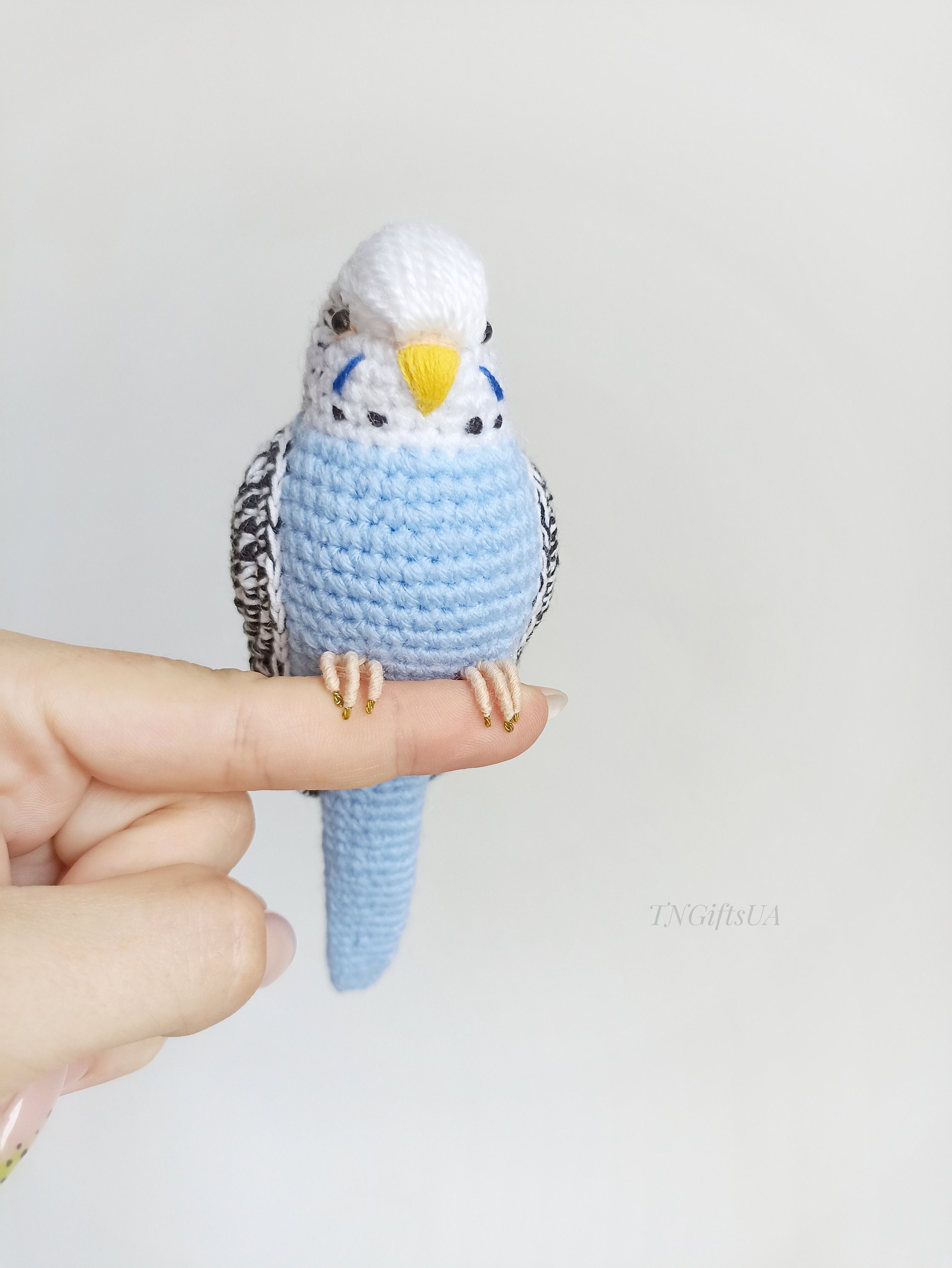 Blue Budgerigar Crochet Parakeet Stuffed animal Plush parrot Etsy