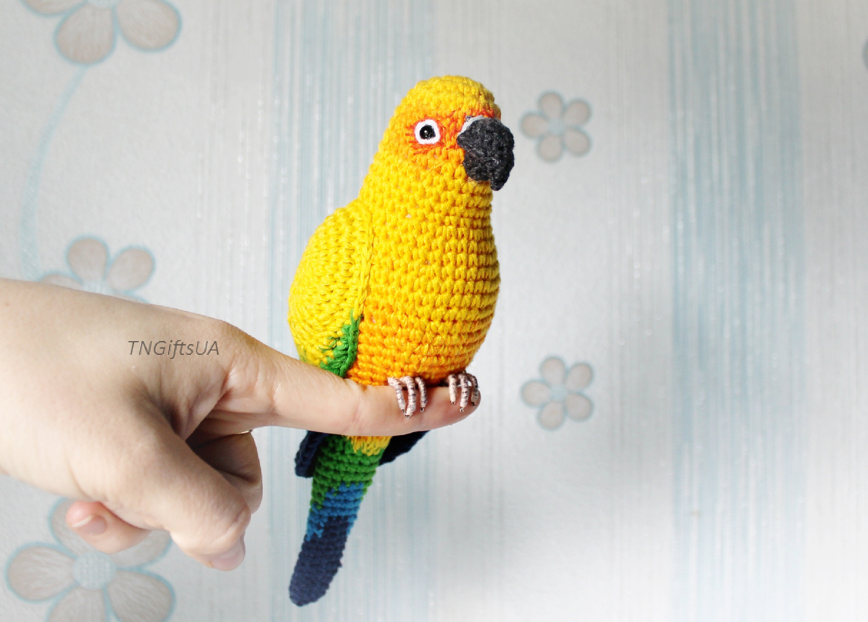 Sun Conure Figurine Crochet Parakeet Plush Toy as Gift for Etsy