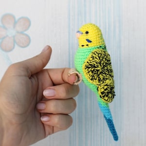 Crochet Budgerigar PDF PATTERN Set of 2 Parrot Tutorial Green and Blue Budgie Stuffed Animal Plush Toy bird  Pet loss