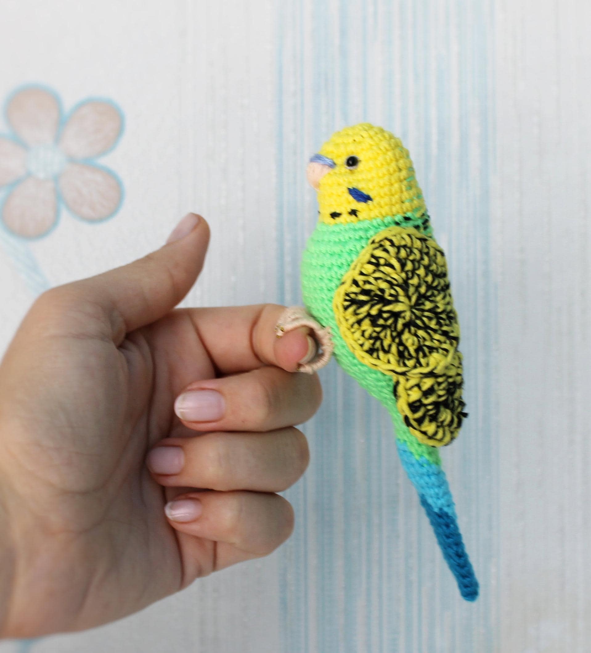 かぎ針編みのセキセイインコのPDFパターン 2匹セット オウムの