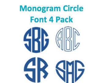 Monogram Circle Font 4 Pack