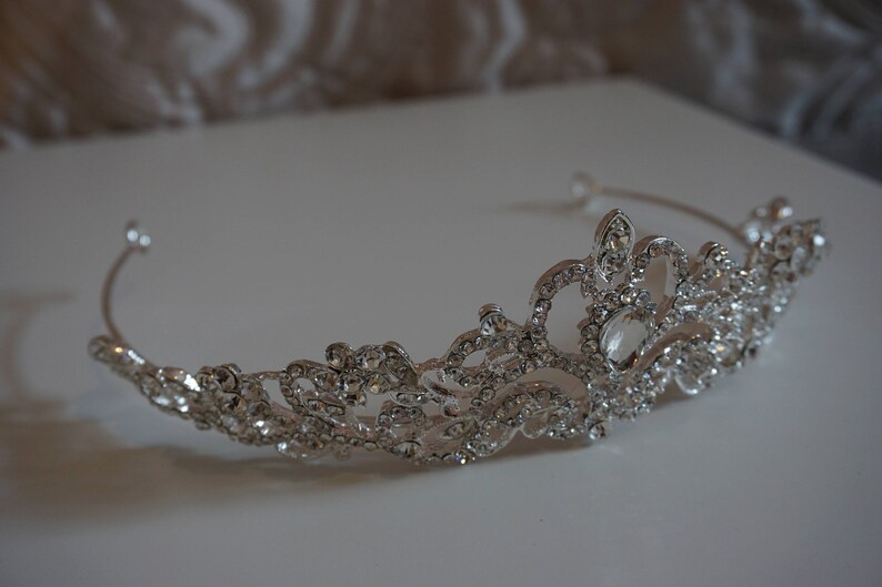 Silver Tiara Heart Tiara Crystal Tiara Tiaras And Crowns Etsy