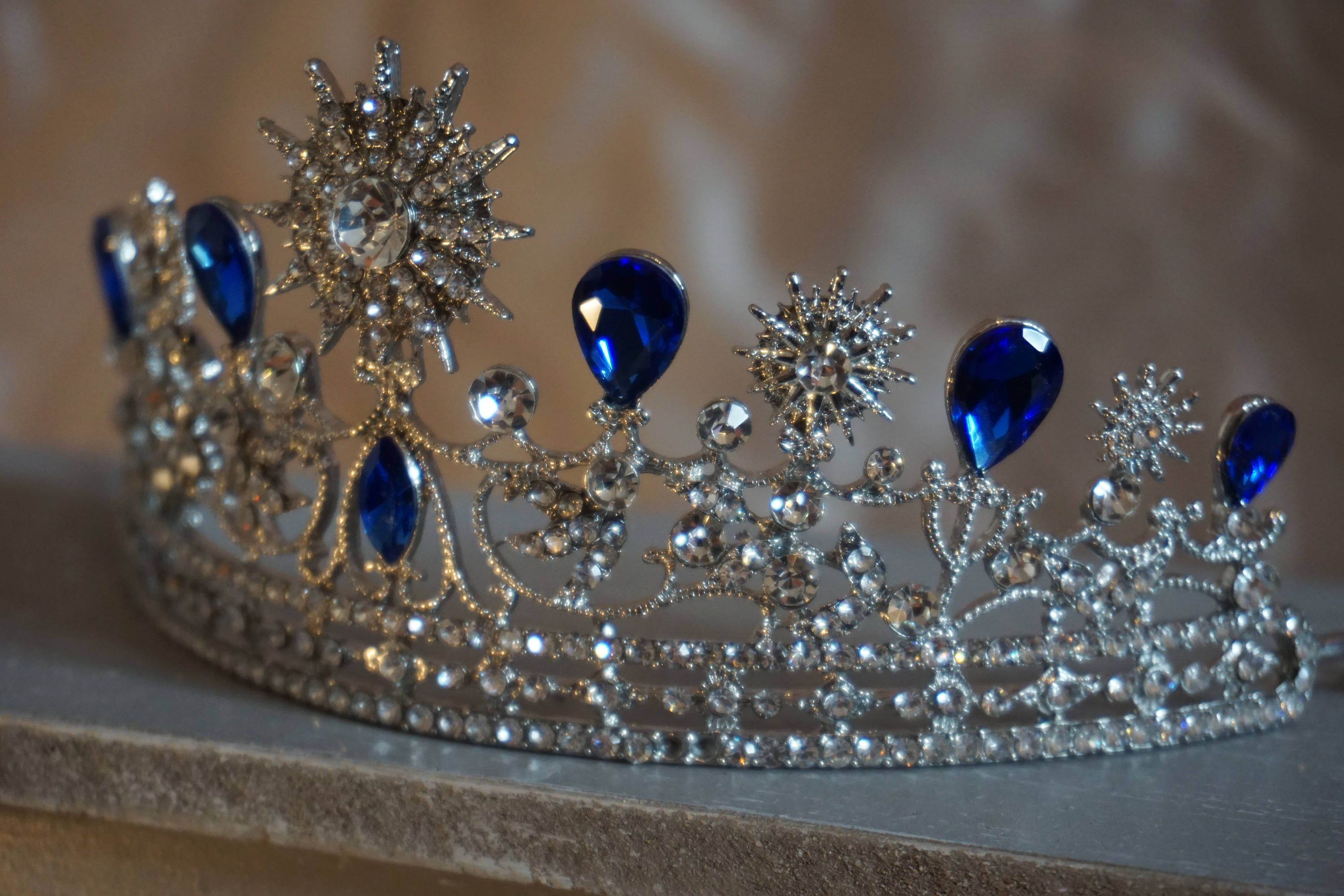 blue tiara silver blue tiara tiaras and crowns blue | Etsy