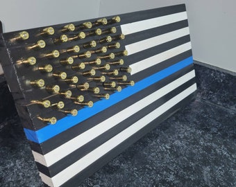 Thin Blue Line Police Flag, bullets as Stars - Christmas Gift