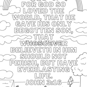 KJV Bible Verse Coloring Sheets, Verse Memorization, Homeschool, Preschool, Elementary, Sunday School, Kids, Room Decor, Quiet work