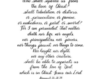 Romans 8:35-39 KJV Printable Wall Art (Digital Download)