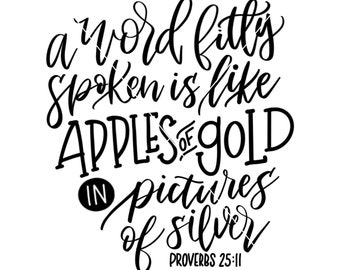 A word fitly spoken Apples of Gold KJV Proverbs 25 11 printable