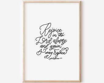Philippians 4:4 KJV Bible Verse Printable Wall Art (Digital Download)