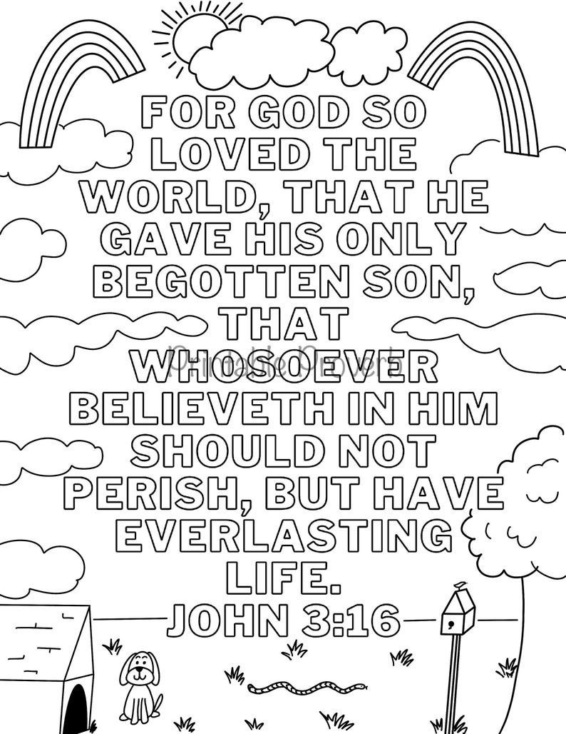 KJV Bible Verse Coloring Sheets Verse Memorization Homeschool Preschool Elementary Sunday