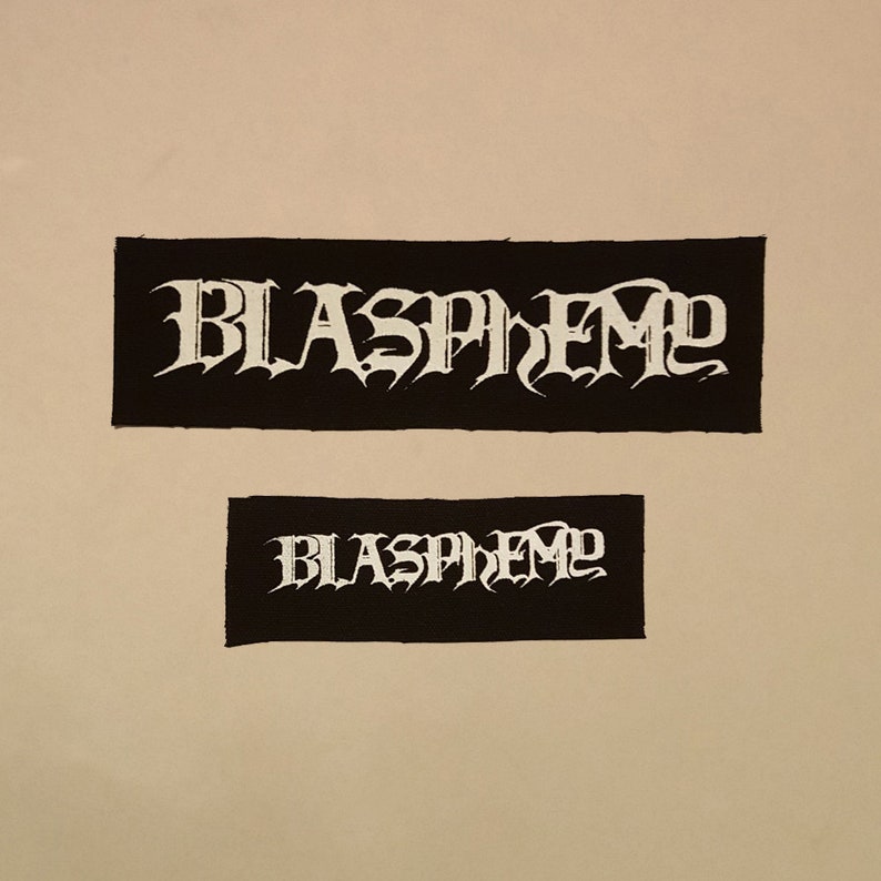Blasphemy logo LONG patch black metal