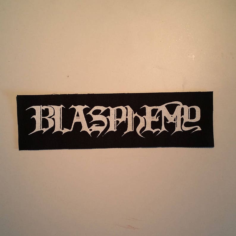 Blasphemy logo LONG patch black metal
