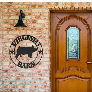 Custom Barn Animal Metal Sign, Personalized Livestock Show Decor