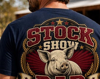 Vintage Stock Show Dad Shirt – Livestock Pig Farm Apparel