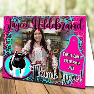 Livestock Show Thank You Card with Photo – Printable 4x6 (Digital Download)