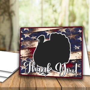 Grunge USA Flag Livestock Show Turkey Thank You Card, 4x6 inch Printable, Show Poultry Appreciation Cards, Buyer's Thank You Cards