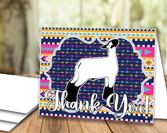 Market Lamb Thank You Card, Livestock Show, 4x6 (Printable Card)