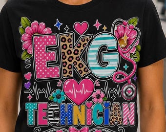 EKG Technician Shirt – Cardiac Monitor Healthcare Graphic Tee - DTF Printed