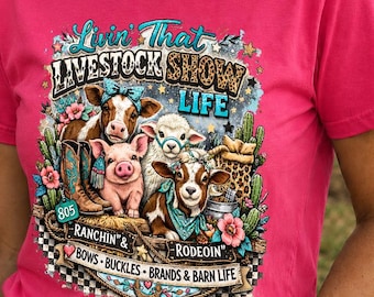 Livestock Show Life Tee DTF Print | Cattle Barn Social Club | County Fair Mama Shirt