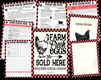 Backyard Chicken Planner, 35-Page 8.5"x11" Instant Download, Printable Planner, Raising Poultry, Chicken Farmer, Sustainable Farmer