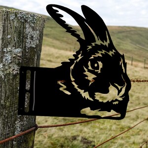 Peeking Show Rabbit Wall Art - Livestock Show Hare - Plasma Cut 18 Gauge Steel Metal Art - Powder Coated and Weatherproof