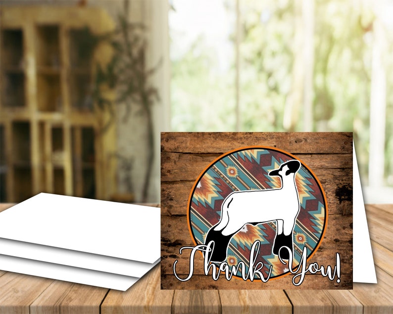 Printable 4x6inch Thank You Show Lamb Card, Livestock Show Sheep