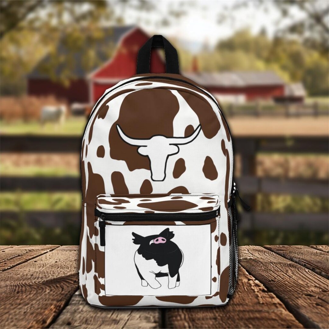 Cow Print Livestock Show Backpack - Personalized Back-to-school Bag - Etsy