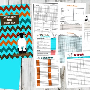 Printable, Instant Download, Livestock Show Record Planner, Show Lamb, Youth Livestock Project Record Book
