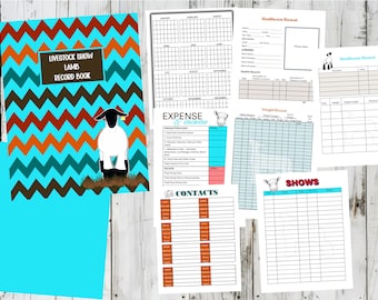 Livestock Show Record Planner, Youth Lamb Project (Printable PDF)