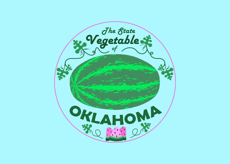 The State Vegetable of Oklahoma watermelon sticker Etsy