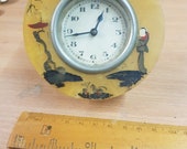 stunning 1930s vintage art deco plastic bakelite hand painted artist clock piece parts unusual craft item