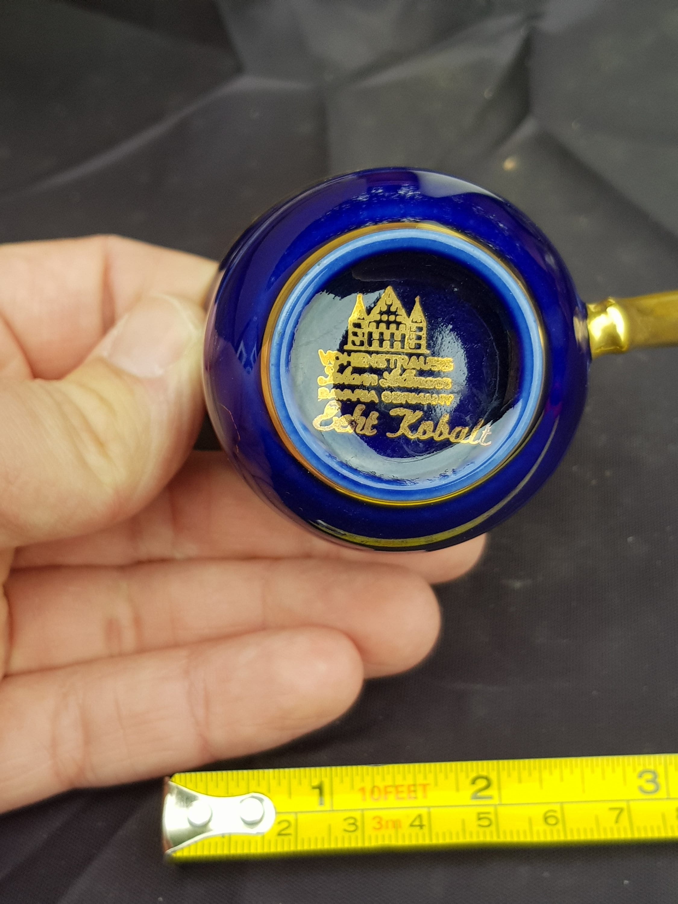 Vintage German Coffee Cup Echt Kobalt Blue Pottery Porcelain Etsy