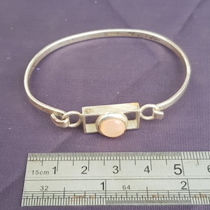 vintage white metal silver pink glass childs bracelet jewellery mid century item 1950s piece jewellery