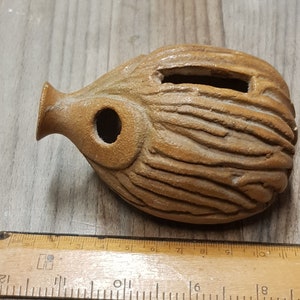 vintage studio pottery kitsch scary hedgehog monster money box piece fine art folk art 1950s piece