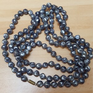 Vintage 40er Jahre 50er Jahre blau grau Multi Perle atemberaubende Kitsch lange Strang Halskette Hochzeitsgeschenk Boho Sommerzeit