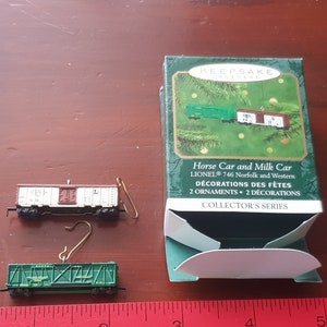ヴィンテージ ノーフォーク ウエスタン ホース アンド ミルクカー 鉄道 列車 アメリカーナ ホールマーク 記念品 クリスマスツリー デコレーション 1990 年代