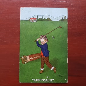 antik 1910er Jahre Gold Approach Postkarte Militär Interesse? Kunstwerk ungewöhnliches Stück Vintage Dekor