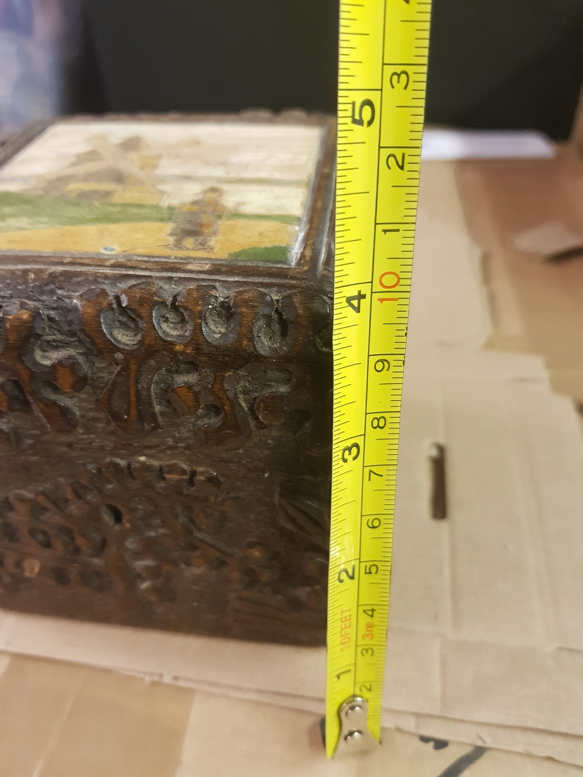 アンティーク 1900 年代 木製 オランダ オランダ お土産箱 小物 