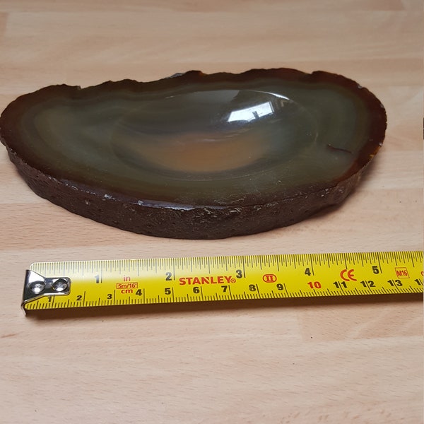 vintage 1950s agate gemstone trinket bowl dish piece centre piece bohemian geology piece mid century geodes