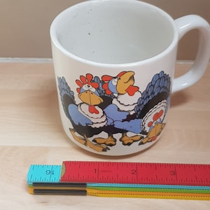 vintage ringraziamento tacchino uccello comico novità tazza da caffè pezzo boho articolo anni '80