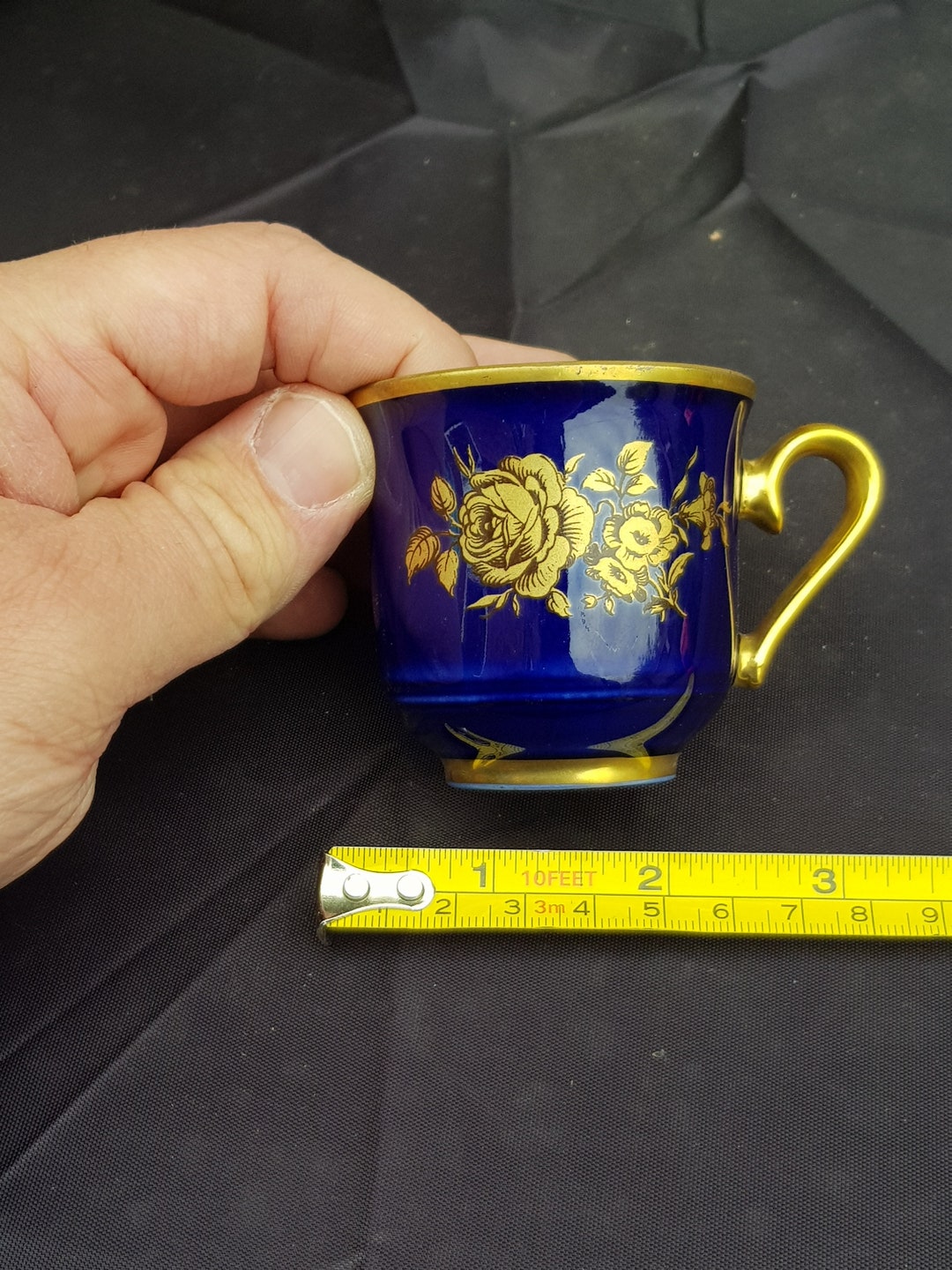 Vintage German Coffee Cup Echt Kobalt Blue Pottery Porcelain Piece