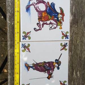 pair of antique 1900s delft tiles dutch coloured historic pieces ceramic pottery folk art