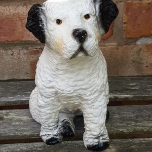 vintage 1930s 40s porcelain china dog? his masters voice? hmv counter piece? unusual folk art naive piece hand made