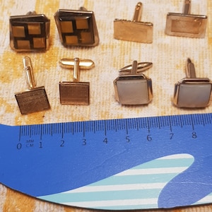 vintage set of 4 scandi metal cuff links boho retro items jewellery pieces antique 1950s mid century